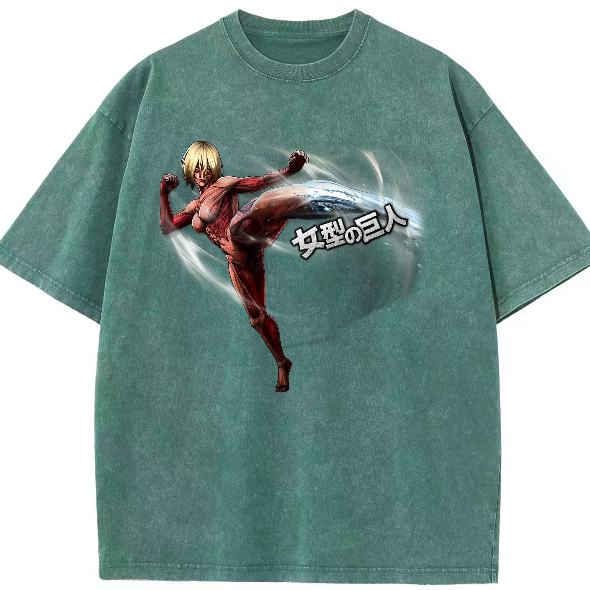 （画像用） 進撃の巨人 Attack on Titan 綿100% ヴィンテージ風 半袖Tシャツ（フロントプリント）